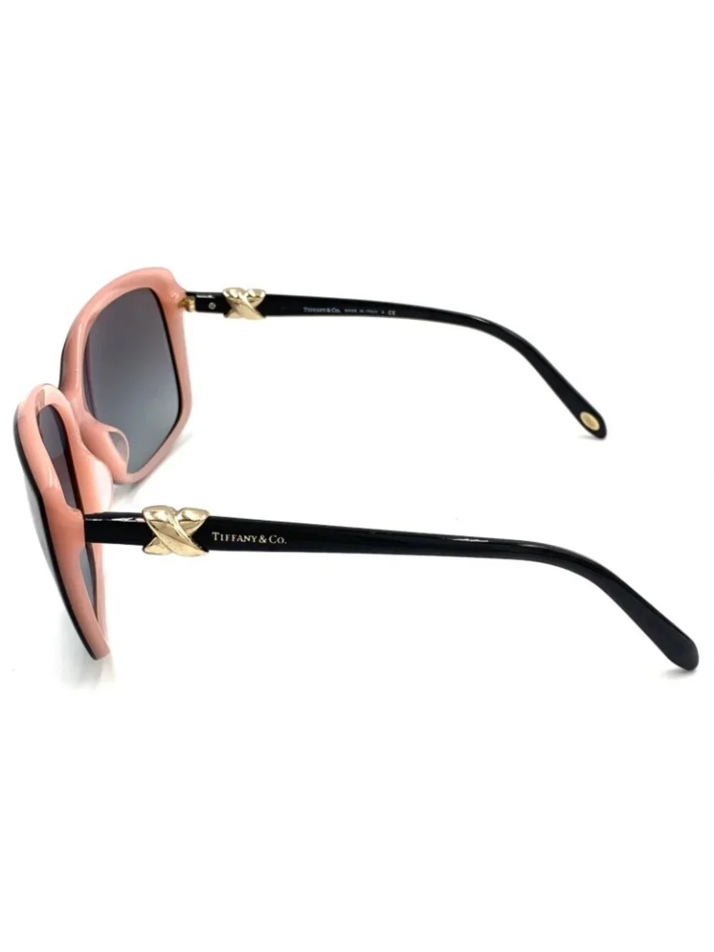 Tiffany & Co Bicolor Frame Acetate Metal Pink Black Sunglasses Gold Eyewear